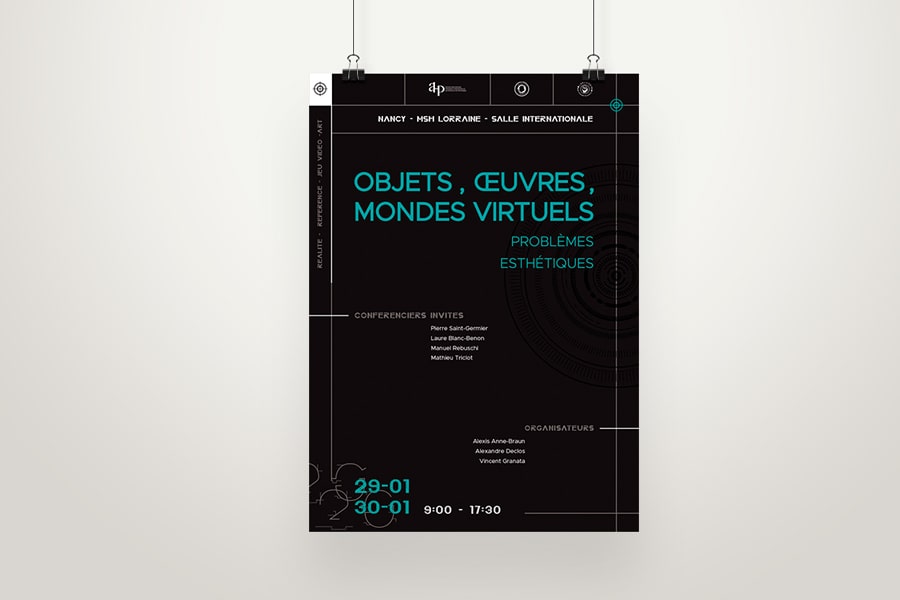 Léa Candat _ Graphiste - Webdesigner _ Nancy - Maxéville - Lorraine - Projets _ Graphisme _ Affiche _ Séminaire philosophique _ Mondes virtuel _ Université de Lorraine _ Nancy